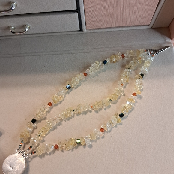 Beaded Triple Strand Crystal Bracelet with Sterling Silver Ornate Clasp 7"L - Picture 5 of 6